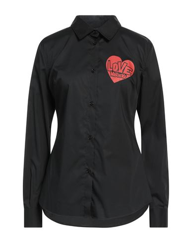 Love Moschino Woman Shirt Black Size 8 Cotton, Elastane