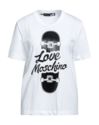 Love Moschino Woman T-shirt White Size 6 Cotton