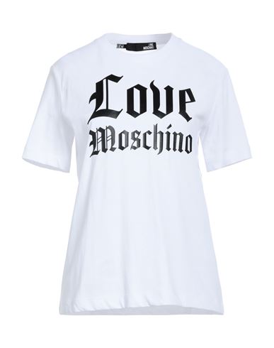 Love Moschino Woman T-shirt White Size 4 Cotton, Elastane