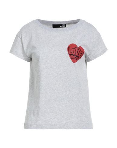 Love Moschino Woman T-shirt Grey Size 2 Cotton, Elastane