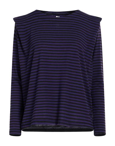 Souvenir Woman T-shirt Dark Purple Size M Polyester, Viscose, Elastane