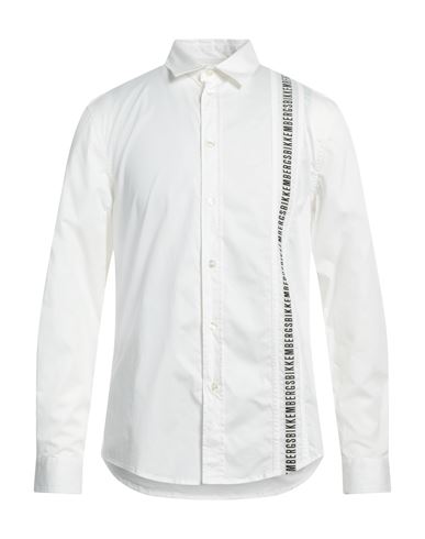 Bikkembergs Man Shirt Ivory Size 16 ½ Cotton, Elastane In White