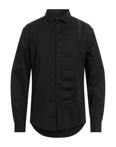 Bikkembergs Man Shirt Black Size 15 ½ Cotton, Elastane