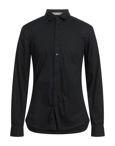Shop Bikkembergs Man Shirt Black Size 16 ½ Cotton, Elastane