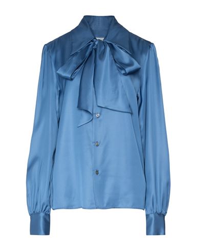 Mm6 Maison Margiela Woman Shirt Pastel Blue Size 8 Viscose