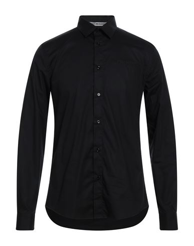 Shop Bikkembergs Man Shirt Black Size 16 Cotton, Elastane, Polyester