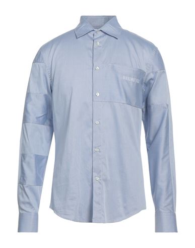 Bikkembergs Man Shirt Sky Blue Size 17 Cotton