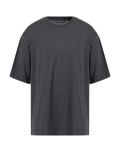 Shop Dolce & Gabbana Man T-shirt Lead Size 44 Cotton In Grey
