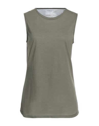 Purotatto Woman T-shirt Military Green Size 8 Modal, Milk Protein Fiber