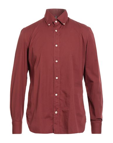Luigi Borrelli Napoli Man Shirt Brick Size 15 ¾ Cotton In Red
