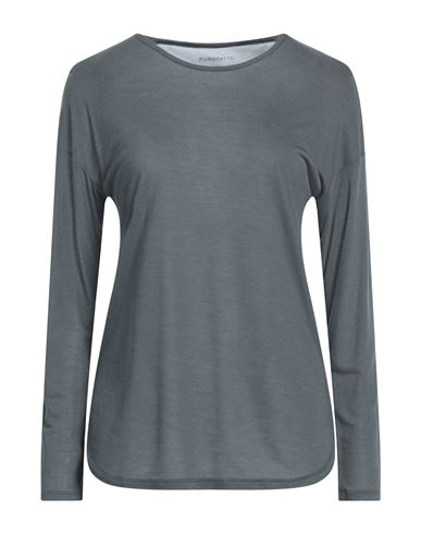 Purotatto Woman T-shirt Lead Size 2 Modal, Milk Protein Fiber In Grey