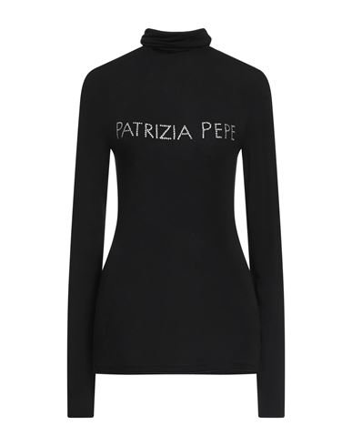 Patrizia Pepe Woman T-shirt Black Size 2 Modal, Polyamide, Elastane