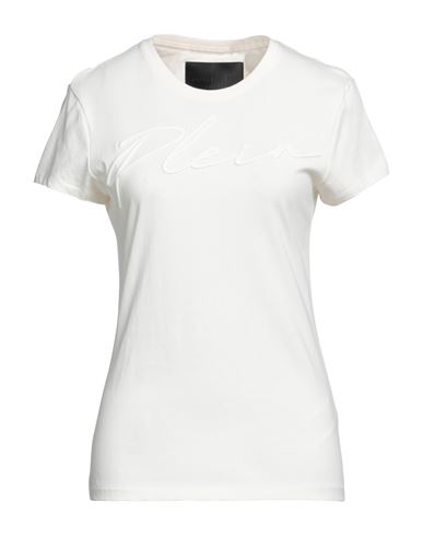 Philipp Plein Woman T-shirt Ivory Size L Cotton, Polyester In White