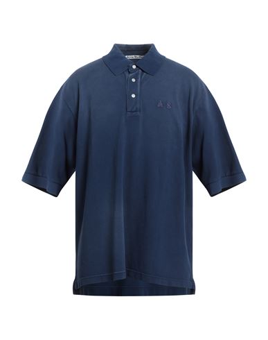 Acne Studios Man Polo Shirt Blue Size Xl Cotton