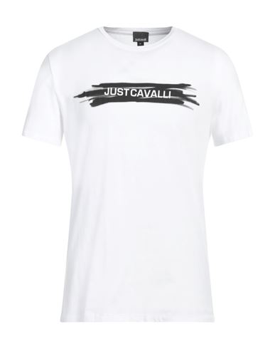 Just Cavalli Man T-shirt White Size M Cotton