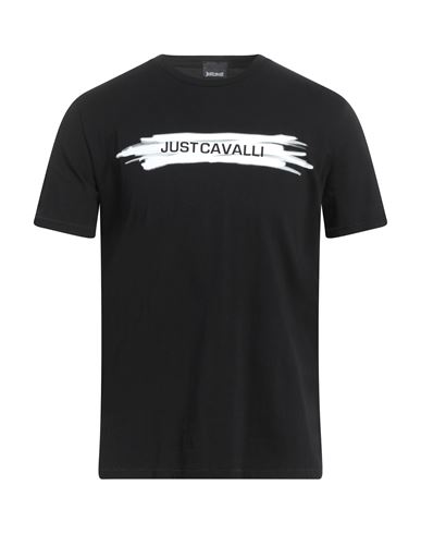 Just Cavalli Man T-shirt Black Size S Cotton