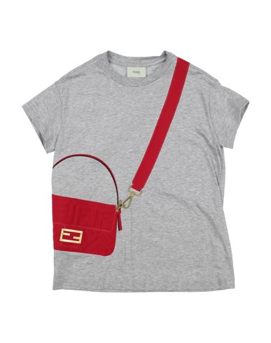 Shop Fendi Toddler Girl T-shirt Light Grey Size 5 Cotton, Polyamide, Elastane