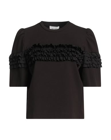 Meimeij Woman T-shirt Dark Brown Size 6 Viscose, Polyamide, Elastane, Polyester
