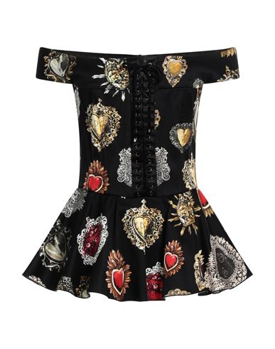 Dolce & Gabbana Woman Top Black Size 0 Cotton, Silk, Elastane