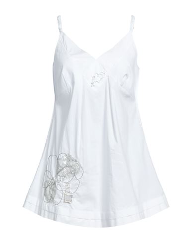Elisa Cavaletti By Daniela Dallavalle Woman Top White Size 10 Cotton, Nylon, Elastane, Polyester