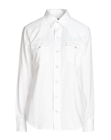 Polo Ralph Lauren Cotton Twill Western Shirt Woman Shirt White Size L Cotton