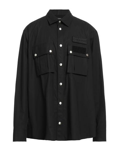 Balmain Man Shirt Black Size 16 Cotton