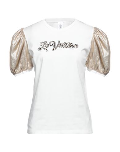 Le Volière Woman T-shirt White Size S Cotton, Elastane, Polyester