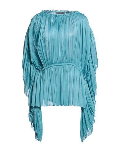 Alberta Ferretti Woman Top Sky Blue Size 8 Polyester, Silk