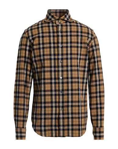 Jacob Cohёn Man Shirt Camel Size 16 ½ Cotton, Linen In Brown