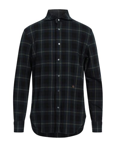 Jacob Cohёn Man Shirt Dark Green Size 16 Cotton, Linen