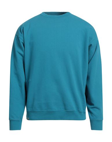 Paura Man Sweatshirt Azure Size L Cotton In Blue