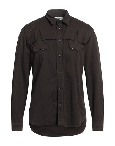 Berna Man Shirt Dark Brown Size Xxl Cotton, Elastane