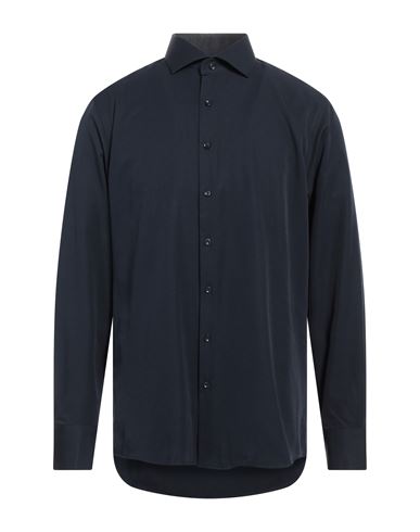 Egon Von Furstenberg Man Shirt Midnight Blue Size 17 Cotton