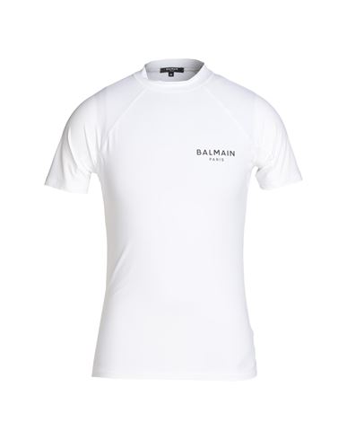 Shop Balmain Raglan Short Sleeves T-shirt Man T-shirt White Size Xl Polyamide, Elastane