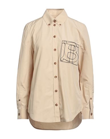 Burberry Woman Shirt Sand Size 12 Cotton In Beige
