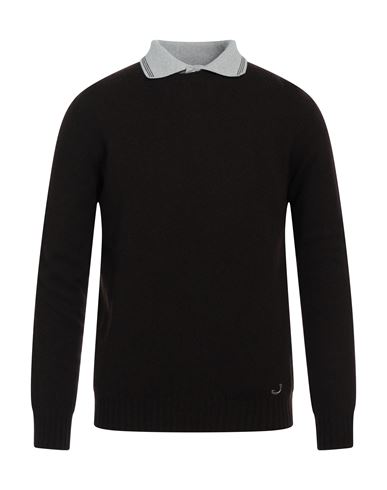 Jacob Cohёn Man Sweater Dark Brown Size L Virgin Wool, Cotton