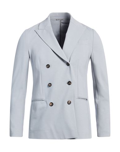 Brunello Cucinelli Woman Blazer Grey Size 6 Cotton, Polyamide, Elastane, Brass In Blue