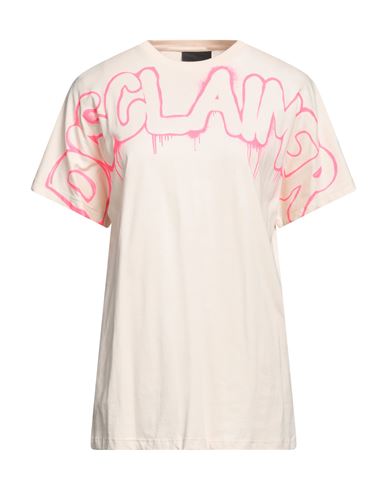 Disclaimer Woman T-shirt Ivory Size L Cotton In Pink
