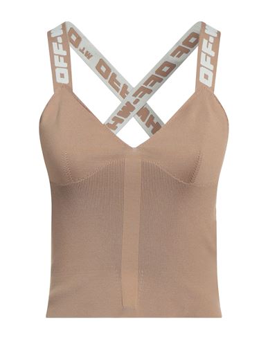 Off-white Woman Top Light Brown Size 6 Polyester, Polyamide, Elastane In Beige