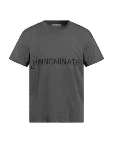 Hinnominate Man T-shirt Charcoal Size Xs Cotton In Gray