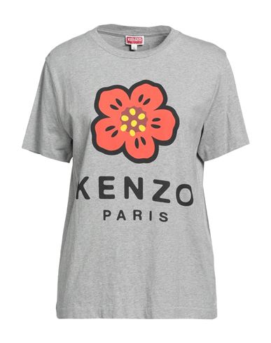 KENZO KENZO WOMAN T-SHIRT LIGHT GREY SIZE L COTTON