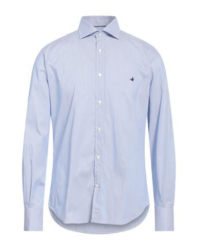 Shop Brooksfield Man Shirt Pastel Blue Size 17 ½ Cotton, Polyamide, Elastane