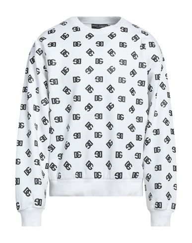 Shop Dolce & Gabbana Man Sweatshirt White Size 46 Cotton, Polyester