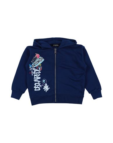 Dsquared2 Toddler Boy Sweatshirt Navy Blue Size 6 Cotton In Navy Blue