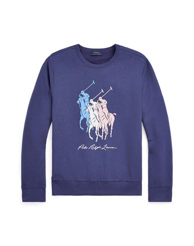 Polo Ralph Lauren Big Pony Fleece Sweatshirt Man Sweatshirt Navy Blue Size Xxl Cotton, Polyester