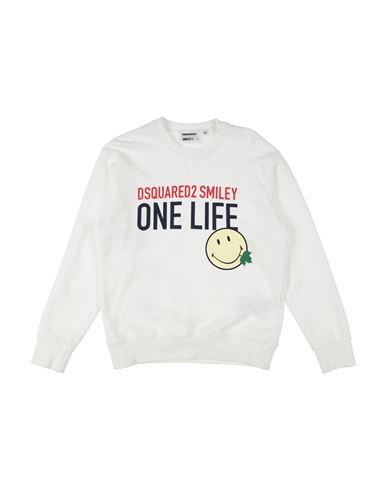 DSQUARED2 DSQUARED2 TODDLER SWEATSHIRT OFF WHITE SIZE 7 COTTON, ELASTANE 