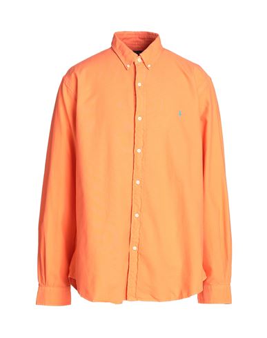 Polo Ralph Lauren Slim Fit Garment-dyed Oxford Shirt Man Shirt Orange Size Xxl Cotton