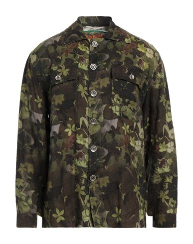 813 Ottotredici Man Shirt Military Green Size L Linen