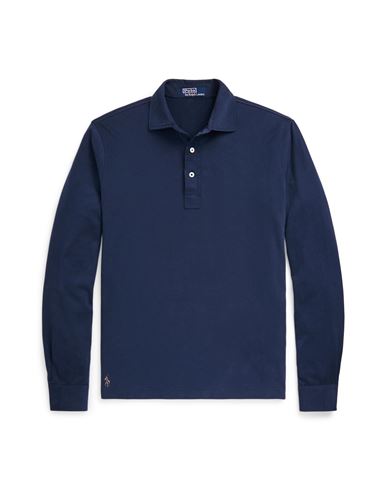 Polo Ralph Lauren Custom Slim Fit Jersey Polo Shirt Man Polo Shirt Navy Blue Size Xxl Cotton