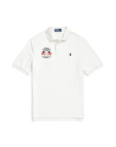 Polo Ralph Lauren Classic Fit Flag-embroidered Polo Shirt Man Polo Shirt White Size Xxl Cotton